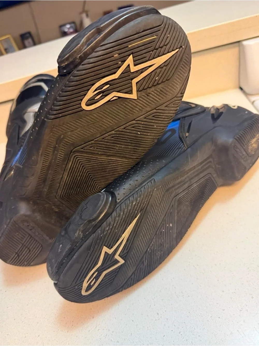 Alpinestars Black and Blue Men's Motorcycle Racing Boots